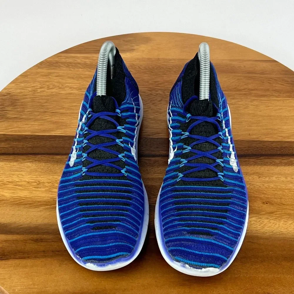 Womens Nike Free RN Motion Flyknit Blue Mid Athletic‎ Shoes Sneakers Size 7.5 M